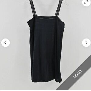 Hanro of Switzerland Babydoll Dress Size S Black Pleated Empire Mini Sleeveless